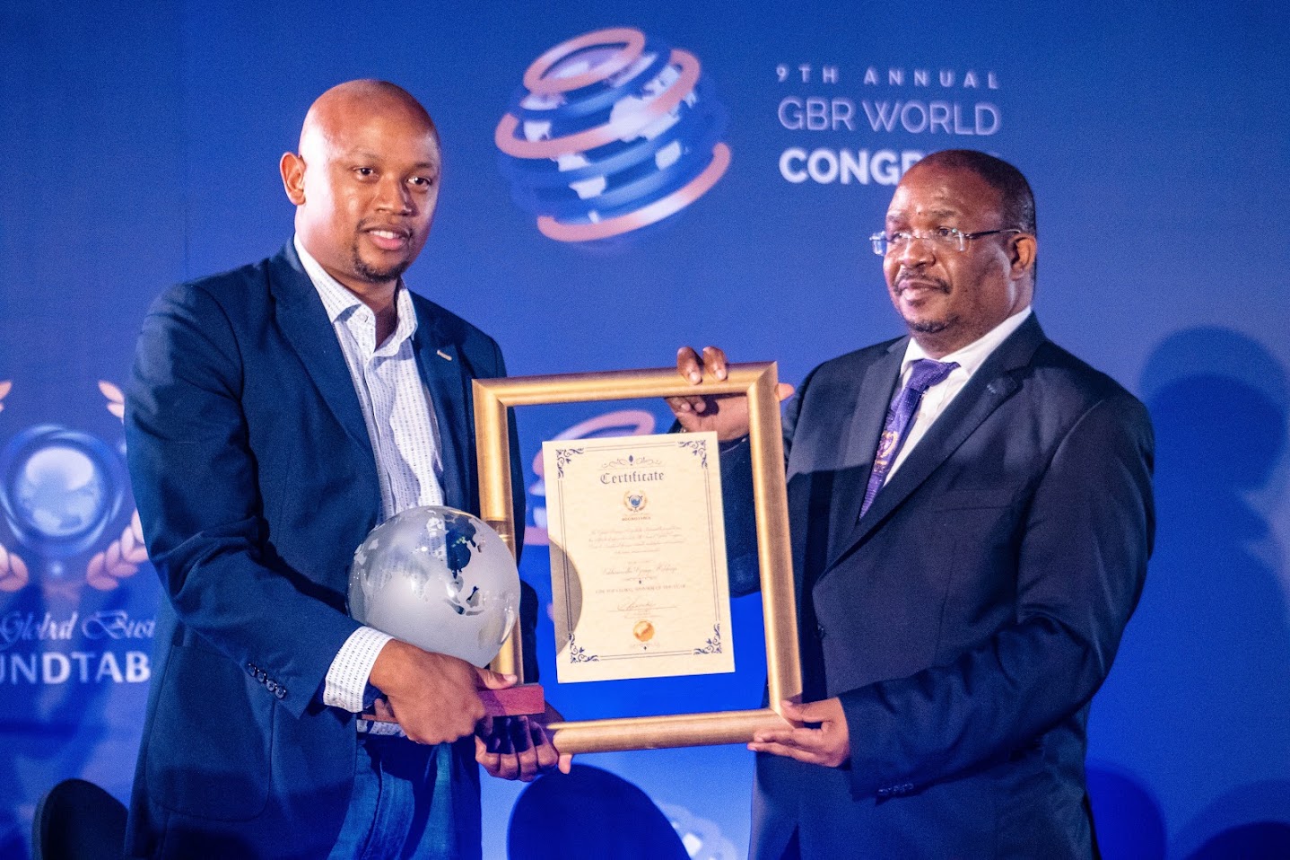 Award presentation at the GBR World Congress